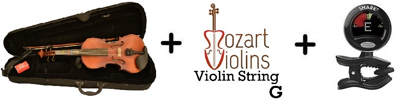 4/4 Violin + Extra String Set + Digital Violin Tuner